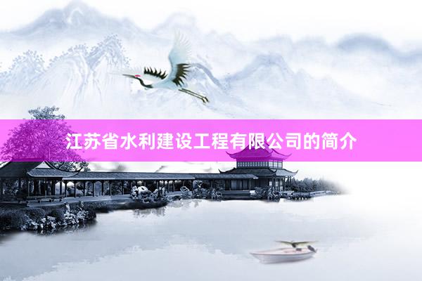 江苏省水利建设工程有限公司的简介